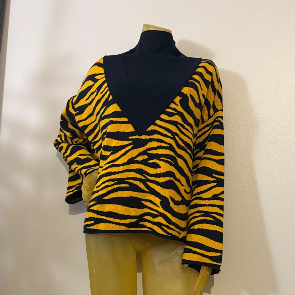 Animal Print Knit Sweater - Picture 1 of 3